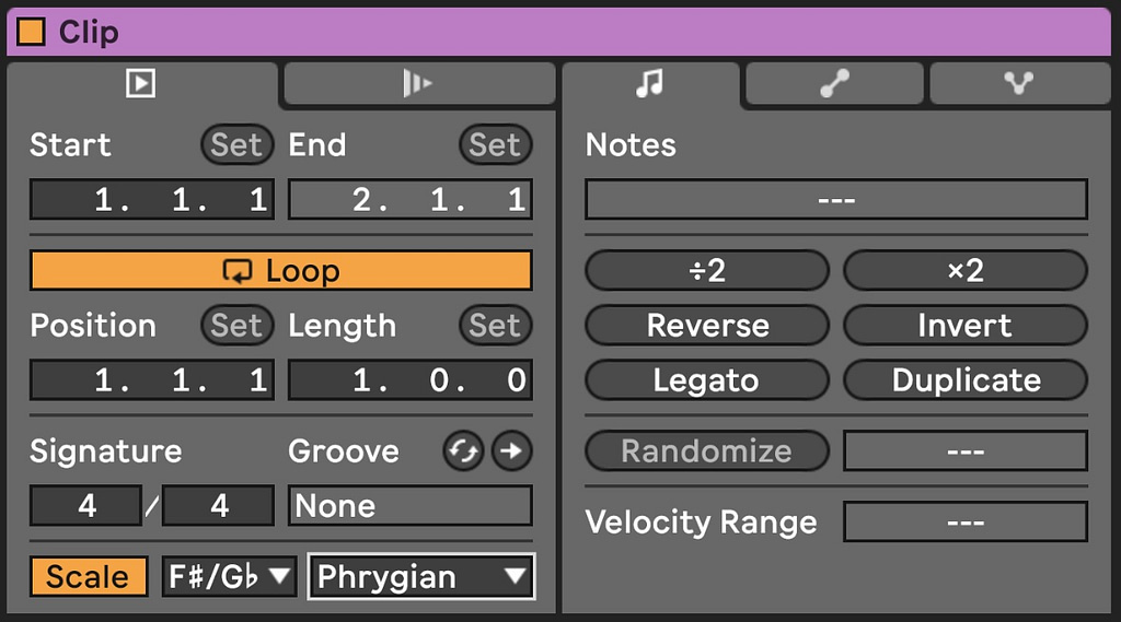 Scales in Ableton Live