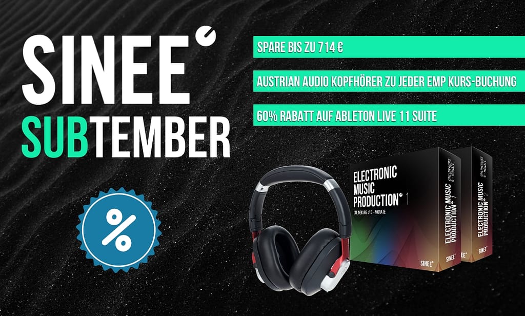 Subtember auf SINEE.de! Jetzt Langzeit-Kurse buchen: Gratis Kopfhörer & 60 % EDU Rabatt auf Ableton Live Suite 1